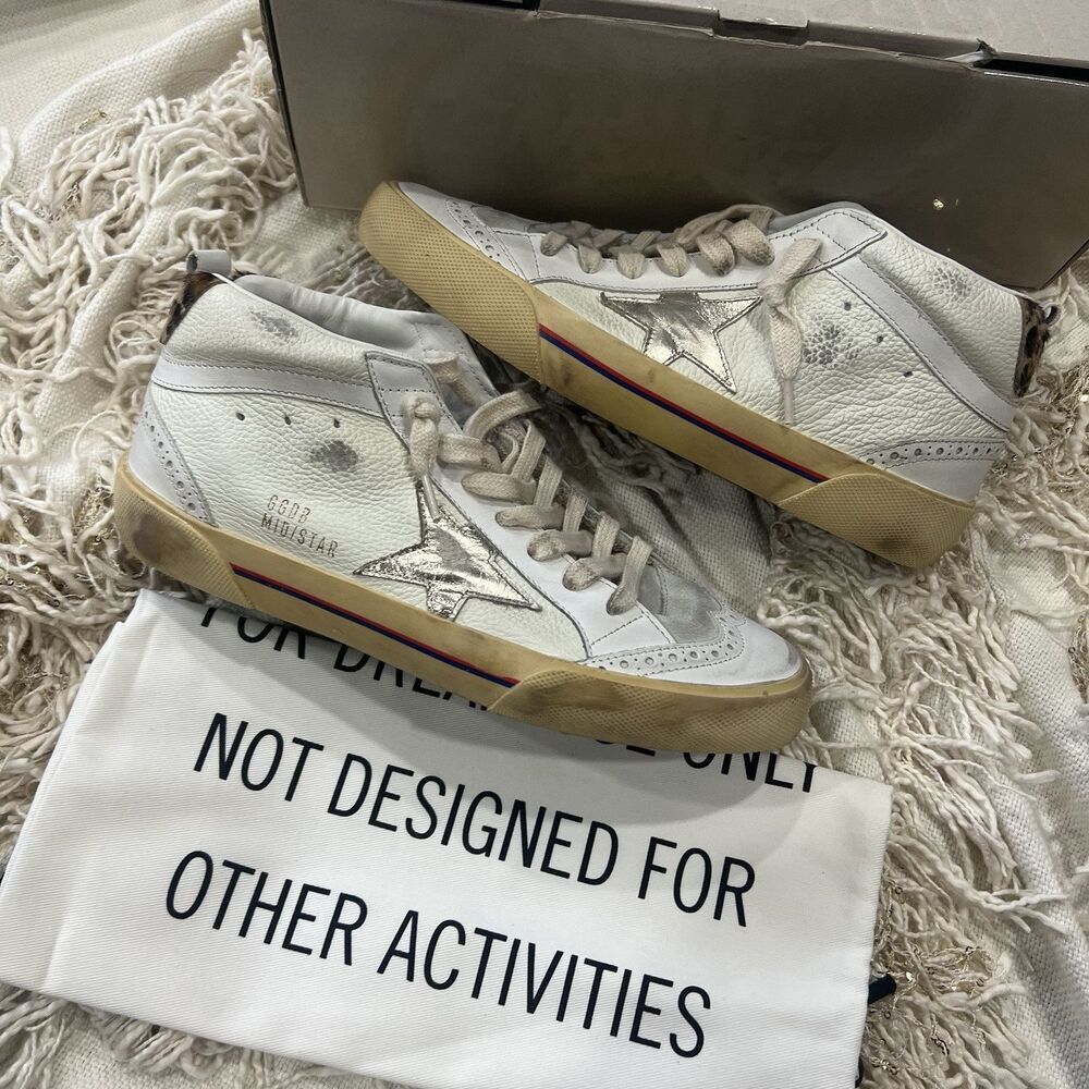 Golden Goose Mid Star Drummed Leather 38 NEW